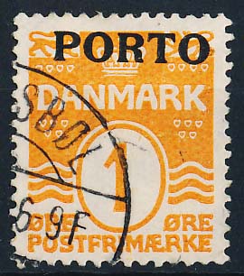 Danmark Portomærke AFA 01 Stemplet