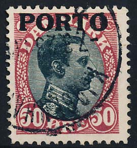 Danmark Portomærke AFA 07 Stemplet