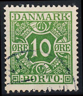 Danmark Portomærke AFA 12 Stemplet