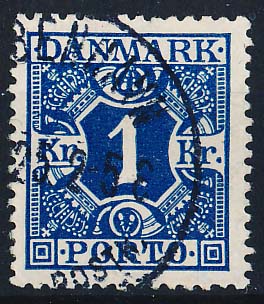 Danmark Portomærke AFA 15 Stemplet