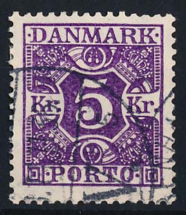 Danmark Portomærke AFA 16 Stemplet