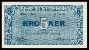 Danmark 5 Kroners 1950 Kvalitet 0-01 DZ 586195