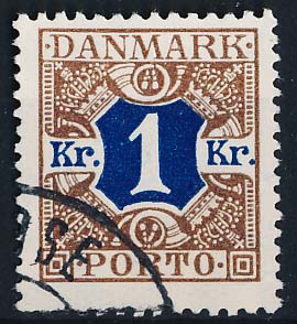 Danmark Portomærke AFA 19 Stemplet