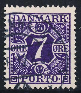 Danmark Portomærke AFA 21 Stemplet