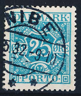 Danmark Portomærke AFA 24 Stemplet
