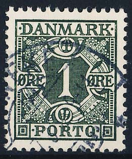 Danmark Portomærke AFA 25 Stemplet