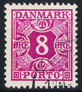 Danmark Portomærke AFA 34 Stemplet