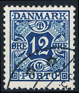 Danmark Portomærke AFA 35 Stemplet