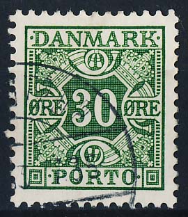 Danmark Portomærke AFA 37 Stemplet