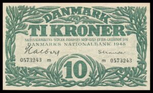 Danmark 10 Kroners 1948 Kvalitet 0-01 M 0573243