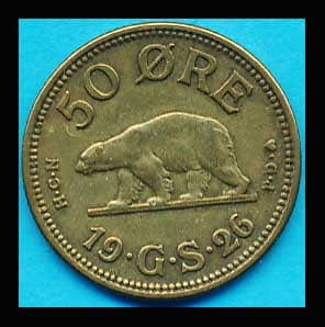 Grønland Styrelse 50 øre 1926