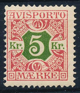 Danmark Avisporto AFA 09 Ubrugt