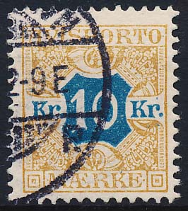 Danmark Avisporto AFA 10 Stemplet