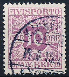 Danmark Avisporto AFA 15 Stemplet