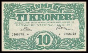 Danmark 10 Kroners 1948 Kvalitet 1+ u 0368278