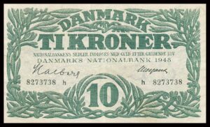 Danmark 10 Kroners 1948 Kvalitet 1+ h 8273738