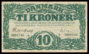 Danmark 10 Kroners 1947 Kvalitet 1 e 2901136
