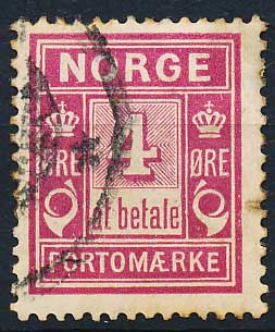 Norge Portomærker AFA 02 Stemplet