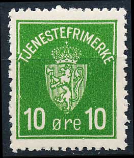 Norge Tjenestemærker AFA 002 Postfrisk