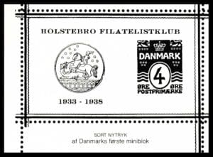 Danmark Holstedbro Filatelistklub 1933-1938 Sorttryk