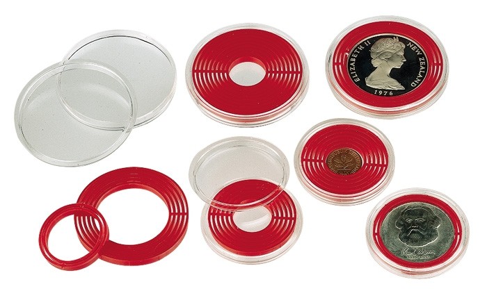 Møntkapsler 39 mm - Lindner - med justeringsringe fra 16 mm-39 mm - Billede 4