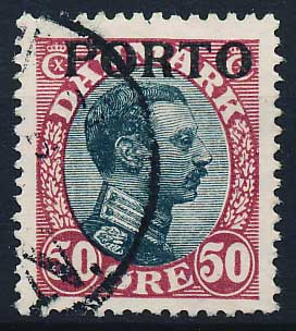 Danmark Portomærke AFA 07w Stemplet