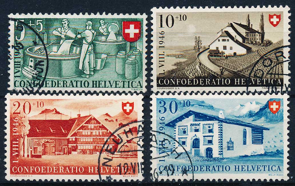 Schweiz AFA 473-476 Stemplet