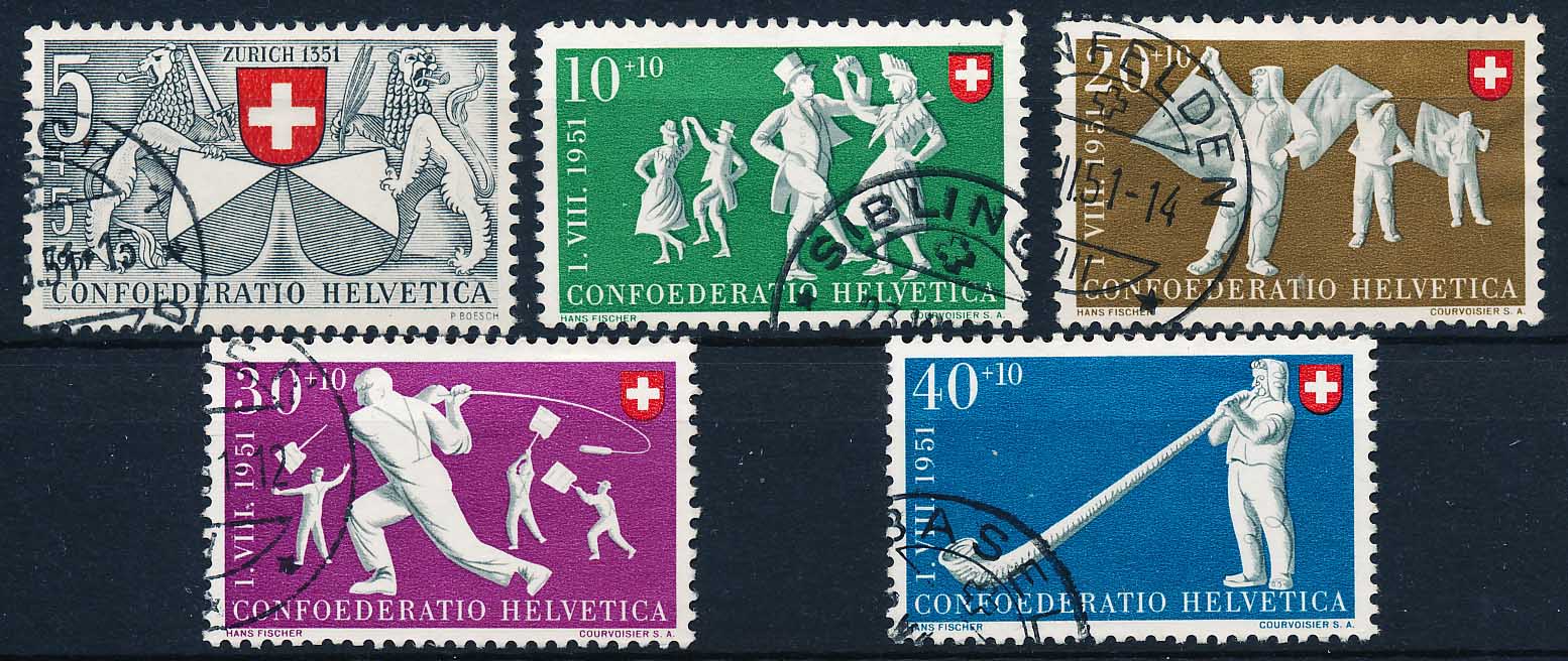 Schweiz AFA 557-561 Stemplet