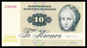 Danmark 10 Kroners seddel 1975 Kvalitet 0