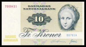 Danmark 10 Kroners seddel 1978 Kvalitet 0