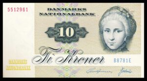 Danmark 10 Kroners seddel 1978 Kvalitet 0