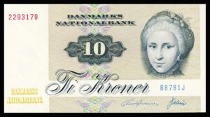 Danmark 10 Kroners seddel 1978 Kvalitet 0