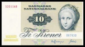 Danmark 10 Kroners 1977 Kvalitet 0 B8783D