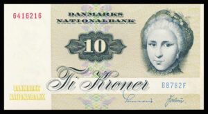 Danmark 10 Kroners seddel 1978 Kvalitet 0