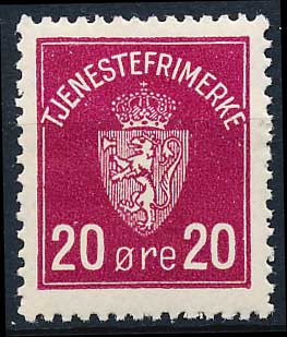 Norge Tjenestemærker AFA 004 Postfrisk