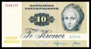Danmark 10 Kroners seddel 1972 Kvalitet 0