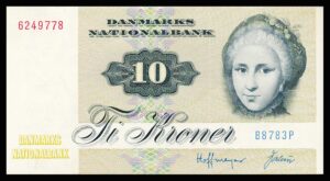 Danmark 10 Kroners seddel 1978 Kvalitet 0