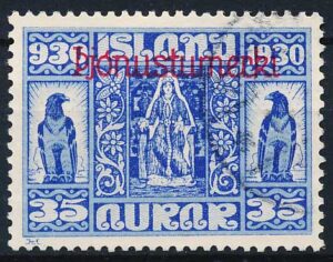 Island Tjenestemærke AFA 52 Stemplet