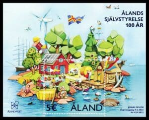 Åland AFA 535 Miniark Postfrisk Sorttryk