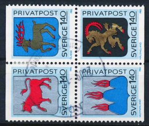 Sverige Rabatmærker AFA 7-10 4-Blok Stemplet