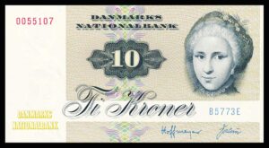 Danmark 10 Kroners 1977 Kvalitet 0  B5773E