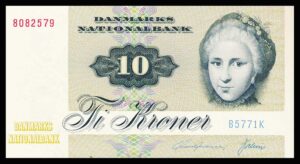 Danmark 10 Kroners 1977 Kvalitet 0  B5771K