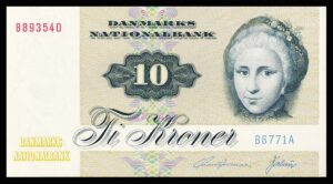 Danmark 10 Kroners 1977 Kvalitet 0  B6771A