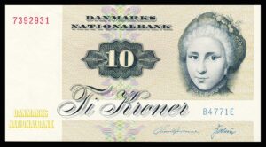 Danmark 10 Kroners 1977 Kvalitet 0  B4771E