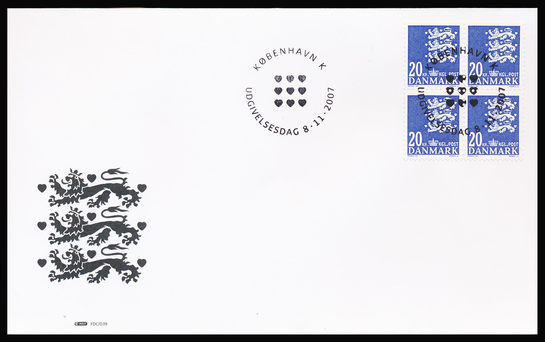 Danmark FDC AFA 848a 4-Blok