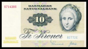 Danmark 10 Kroners 1977 Kvalitet 0  B3772E