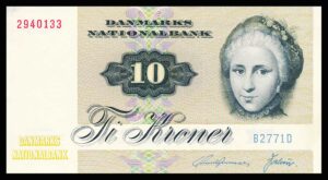 Danmark 10 Kroners 1977 Kvalitet 0  B2771D