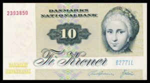 Danmark 10 Kroners 1977 Kvalitet 0  B2771L