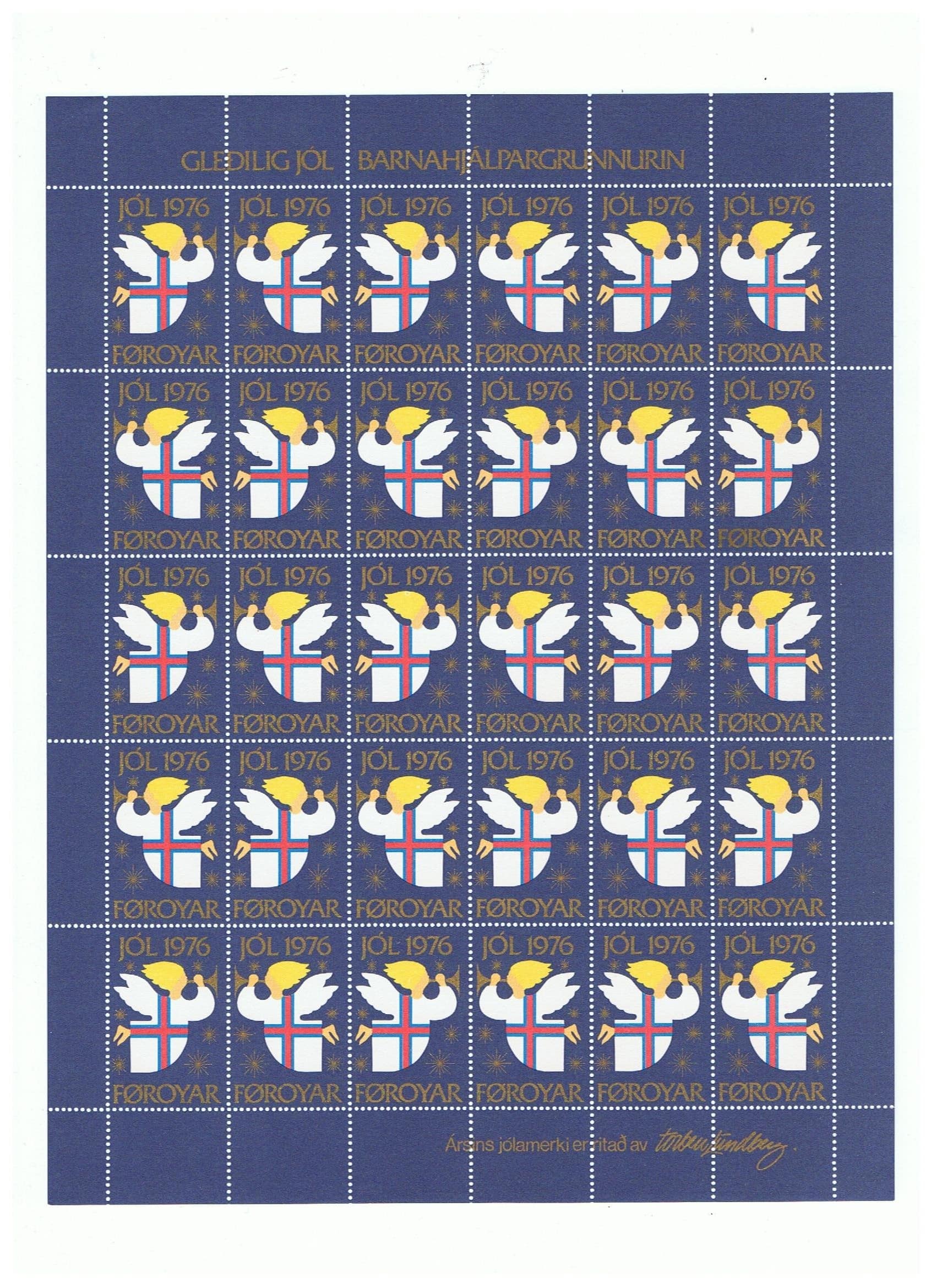 Færøerne Juleark 1976