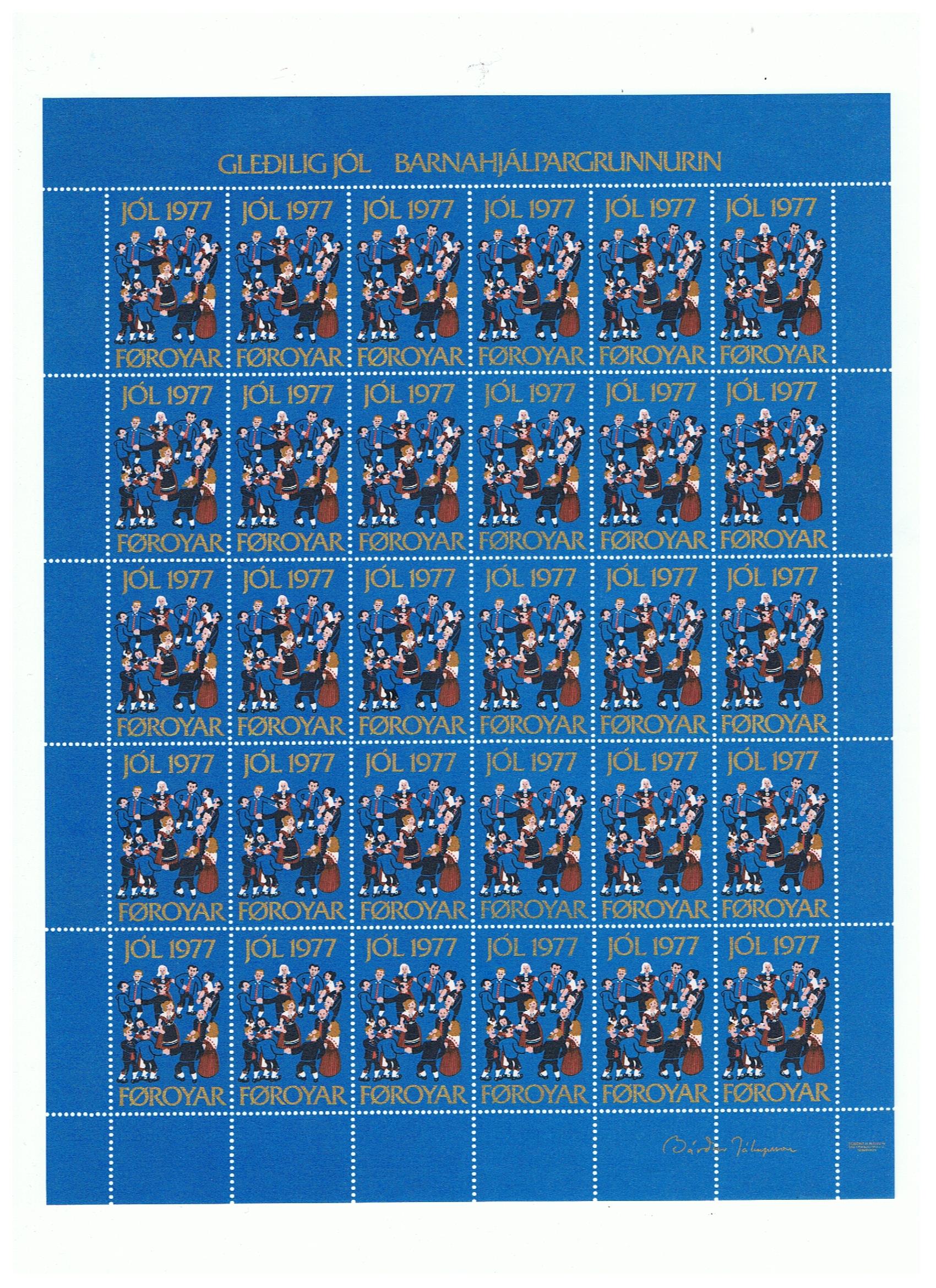 Færøerne Juleark 1977